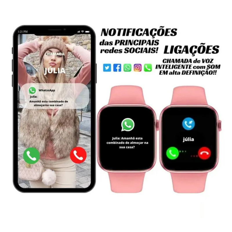 Relógio Smartwatch S8 Pro Series 8-(Normal) -Rosa