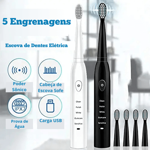 Escova Dental Elétrica 6 Modos X-3 IPX7