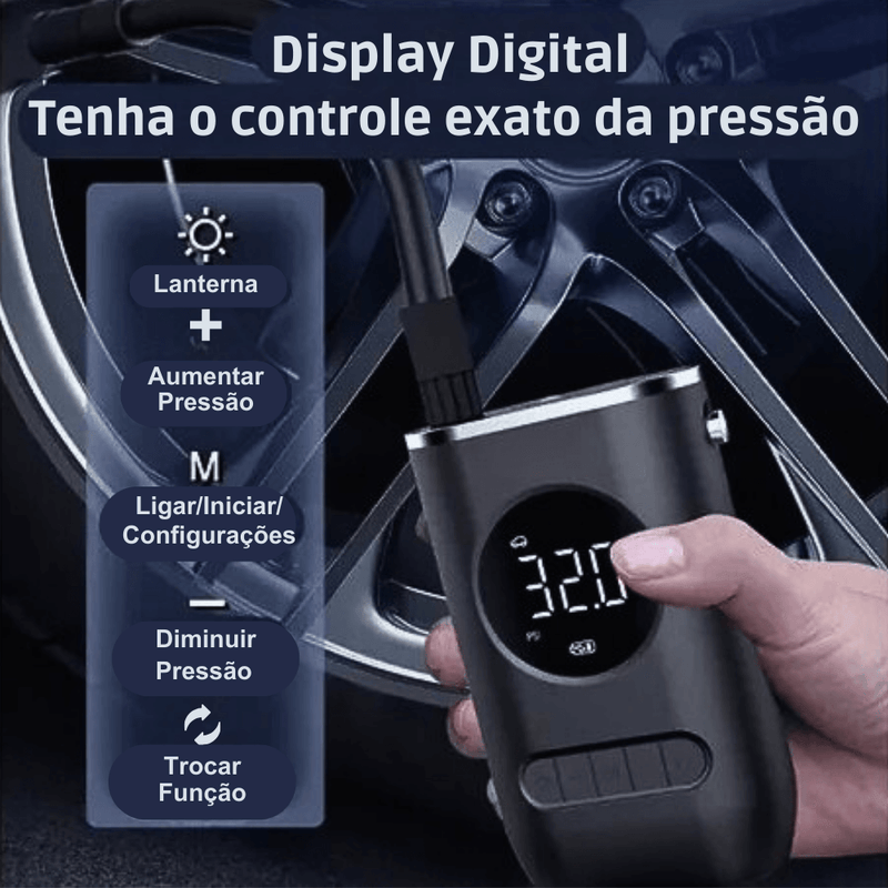 Compressor Portátil TurboFlex Digital 4 em 1