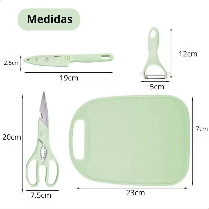 Kit Exclusivo para Cozinha 4 Peças - Verde