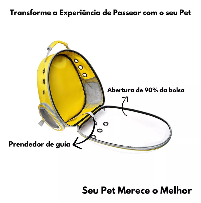 Mochila Pet Transporte para Cães e Gatos - Visão Ampla