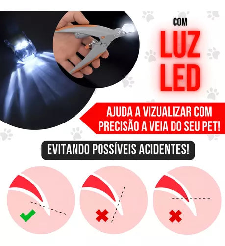 Cortador de Unha com LED - Alicate de Unha Pet