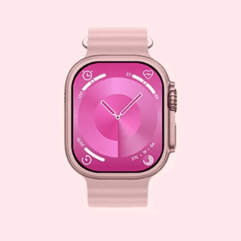 Smartwatch GS9 Ultra Mini 41mm 2 Pulseiras -Rosa