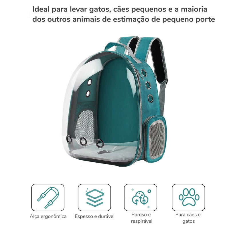 Mochila Pet Transporte para Cães e Gatos - Visão Ampla