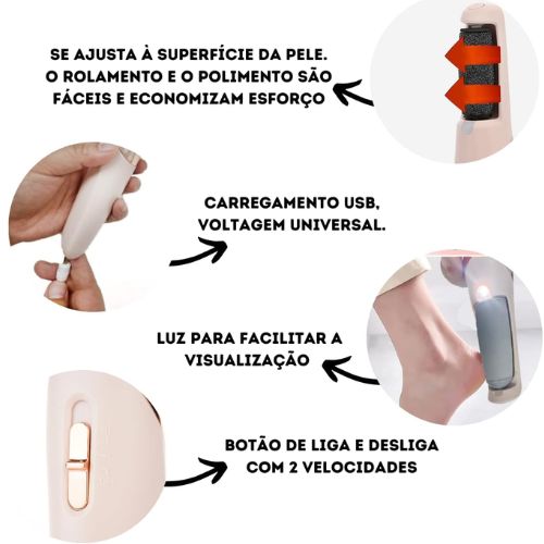 Esfoliador de Pés Portátil  à Prova D'Água