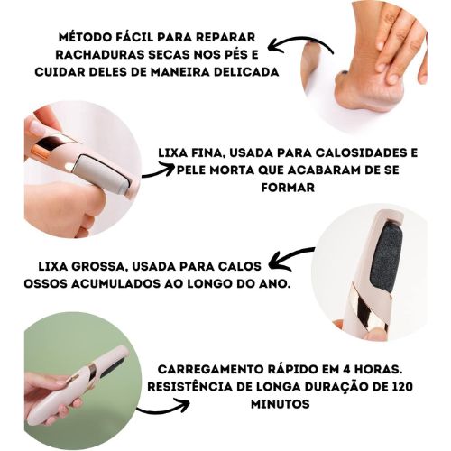 Esfoliador de Pés Portátil  à Prova D'Água